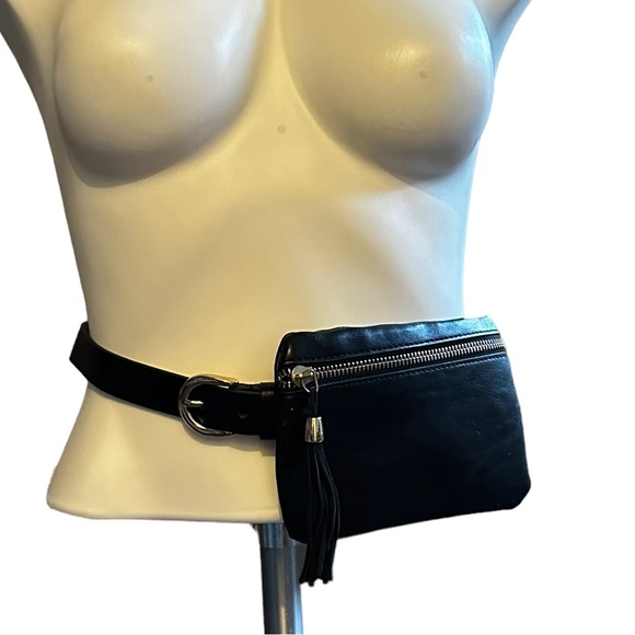 INC International Concepts Accessories - Black Convertible Fanny Pack| Faux Leather